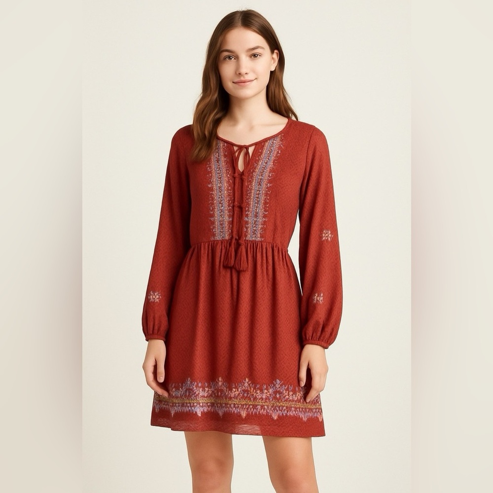 Knox Rose Terracotta Long Sleeve Dress